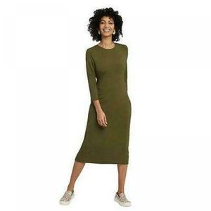 a. New Day NWT Ribbed Dress ~ Sz S ~ Green